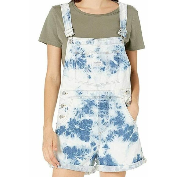 Levi’s Denim Shortalls Indigo Earthy Overdye NWT - Picture 1 of 14